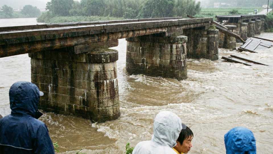 Il ponte che non si spezza: l'ingegneria giapponese che si adatta alle piene invece di combatterle